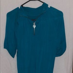 Michael Kors teal blouse medium